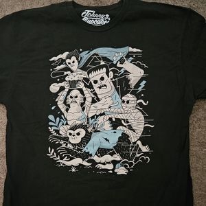 Large Johnny Cupcakes Fright Club X Halloween Monsters T shirt
